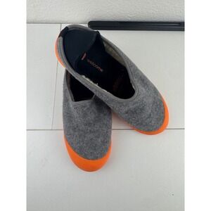 Mahabis Mens Wool Slippers‎ Gray Orange Size 11.5 12 Indoor Outdoor Comfort